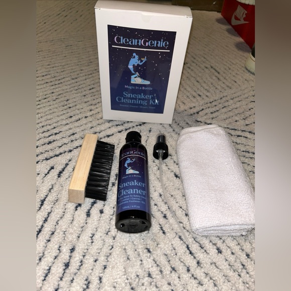 CleanGenie Shoe Care Essentials Cleaning Kit 3pc. Sneaker Cleaner, Brush, Towel - Picture 3 of 4